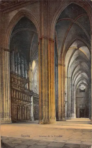 B170 Spanien Sevilla Sevilla Interior de la Catedral Kathedrale Vintage Postkarte