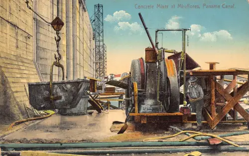 A811 Panamakanal Betonmischer bei Miraflores Industrie Vintage Postkarte