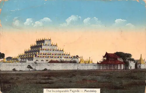 B176 Myanmar Burma 1912 Die unvergleichliche Pagode Mandalay Postkarte