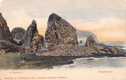 A813 Chile Constitucion El Sagrarario Klippen Vintage Postkarte