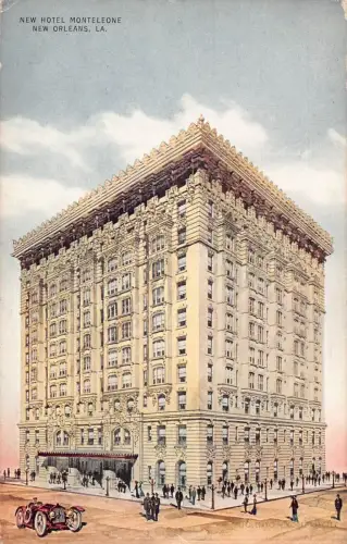 A025 US New Orleans Louisiana New Hotel Monteleone Auto Oldtimer Postkarte