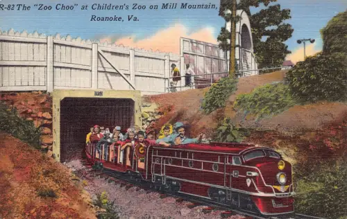 B185 US Roanoke Virginia Zoo Choo im Kinderzoo am Mill Mountain Postkarte