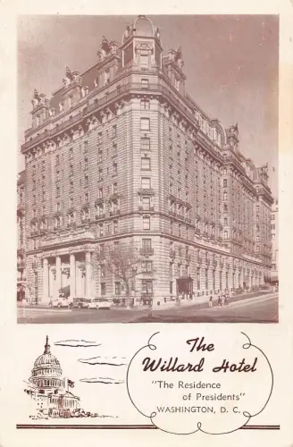 B184 US The Willard Hotel Residence of Presidents Washington DC Postkarte