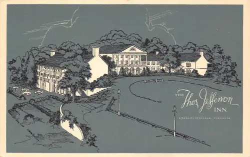 B185 US The Jefferson Inn Charlottesville Virginia Werbung Vintage Postkarte
