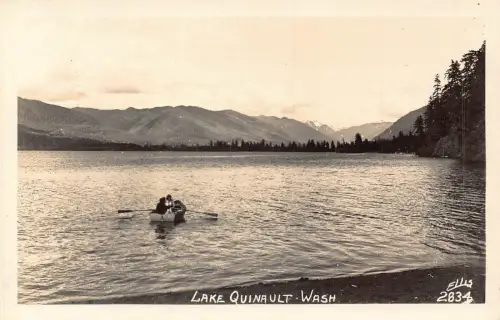 A193 US Lake Quinault Washington Boot Vintage Postkarte