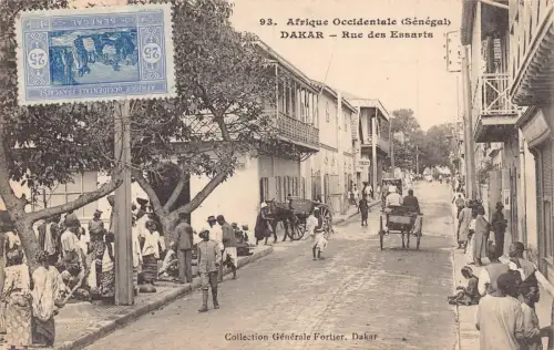 L486 Senegal Dakar Rue des Essarts Vintage Postkarte