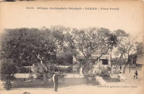 L486 Senegal Dakar Place Protet Vintage Postkarte