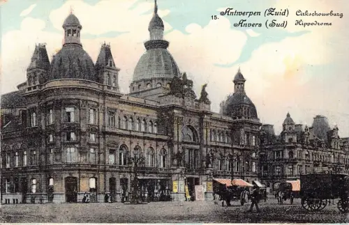 A199 Belgien Anvers Antwerpen Hippodrom Kutsche Vintage Postkarte
