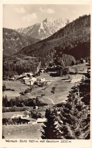 B209 Deutschland Wertbach Bichl mit Geishorn Berggipfel Vintage Postkarte