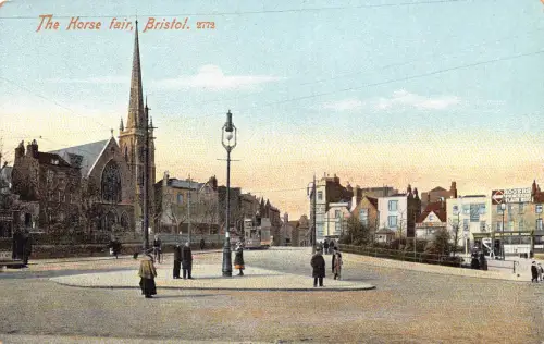 B213 England Horse Fair Birstol Vintage Postkarte