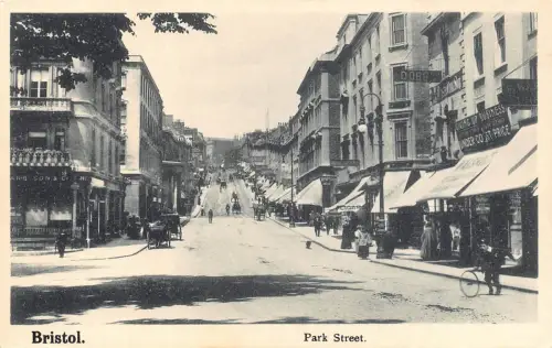 B213 England Bristol Park Street Shops Vintage Postkarte