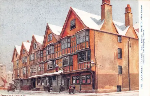 B213 England Bristol Llandoger Tavern King Street Art Vintage Postkarte