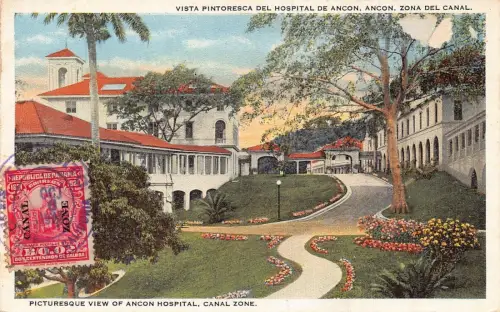 L147 Panama 1923 Kanalzone Ancon Krankenhaus Vintage Postkarte