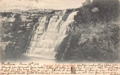 B218 eSwatini Swasiland 1904 Gompies Falls Vintage Postkarte