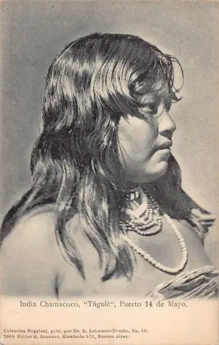 A877 Argentinien Indien Chamacoco Tigule Puerto 14 de Mayo ethnisches Mädchen Postkarte