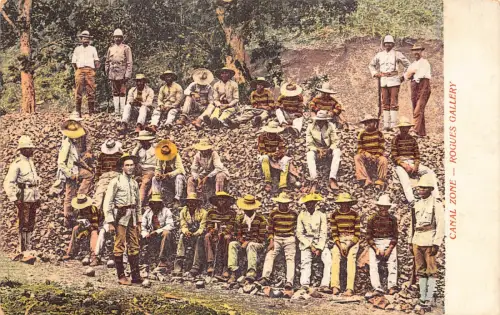 A880 Panamakanal Zone Schurken Galerie Gruppe Ureinwohner Männer Ethnische Postkarte