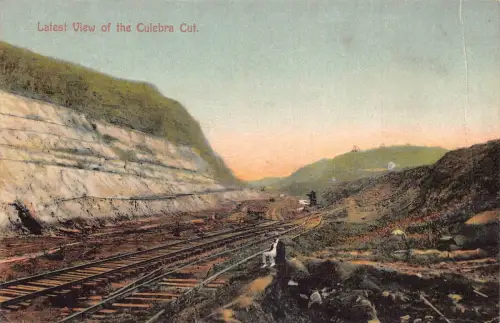 A880 Panama Neueste Ansicht der Culebra Cut Railway Vintage Postkarte