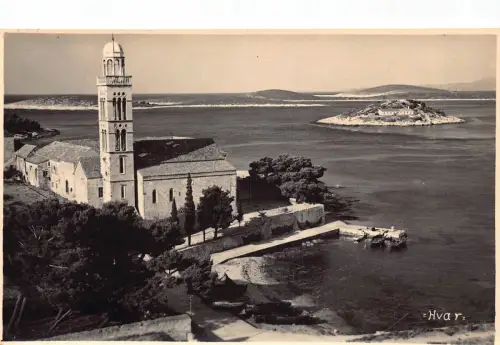 Kroatien Hvar Hafeninsel Vintage Postkarte
