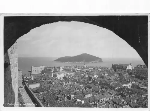 Kroatien Dubrovnik sa Mincete Insel Gesamtansicht Vintage Postkarte