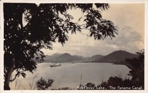 L334 Panama 1924 Miraflores See Der Panamakanal Dampfschiff Vintage Postkarte