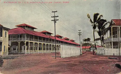 L334 Panama Eingang zu ICC Krankenhäusern Colon Canal Zone Cristobal Postkarte