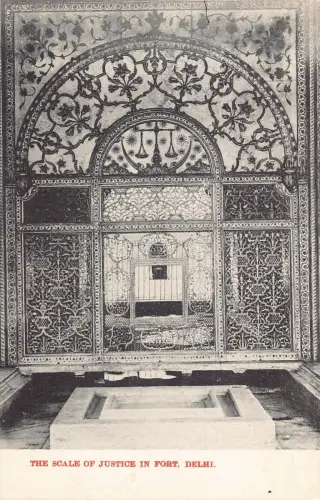 L377 Indien Das Ausmaß der Gerechtigkeit im Inneren von Fort Delhi Vintage Postkarte