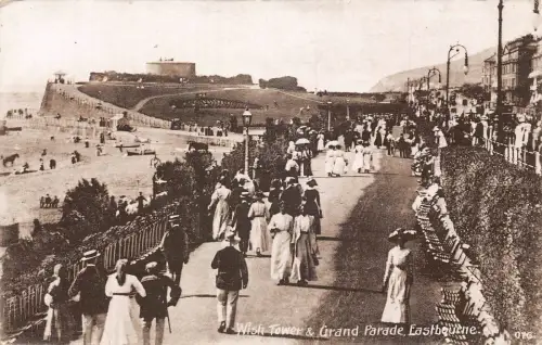 L233 England Wish Tower und Grand Parade Eastbourne Vintage Postkarte