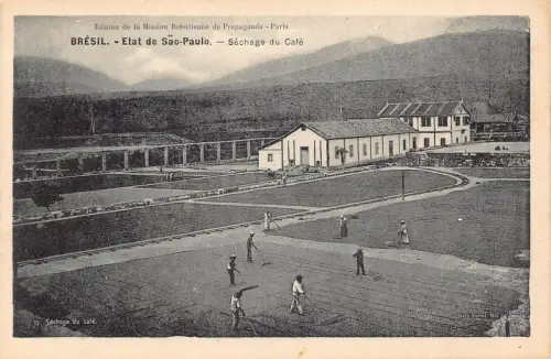L248 Brasilien BRASIL. - Etat de Sao-Paulo. - Séchage du Café Vintage Postkarte