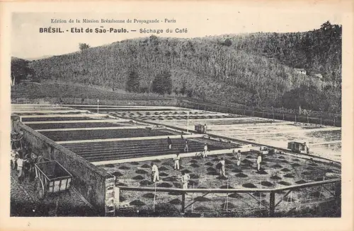 L248 Brasilien BRASIL. - Etat de Sao-Paulo. - Séchage du Café Vintage Postkarte