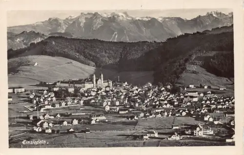 Schweiz Einsiedeln Panorama Vintage Postkarte