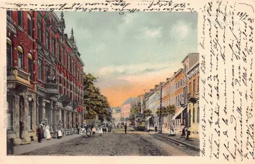 Deutschland 1904 Gruss aus Stolberg Straße Straßenbahn Vintage Postkarte