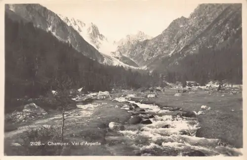 Schweiz Champex Val d'Arpette Tal Berg Vintage Postkarte
