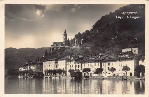 Schweiz Morcote Lago di Lugano See Vintage Postkarte