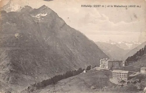 Schweiz Riffelalp et Weisshorn Berg Vintage Postkarte