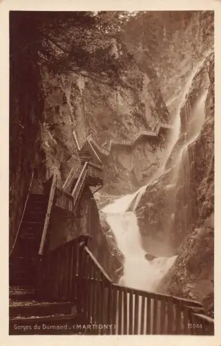 Schweiz Gorges du Durnand Martigny Vintage Postkarte