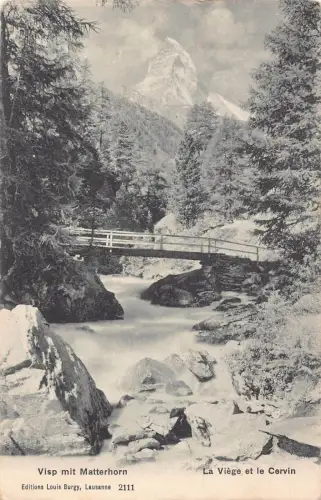 Schweiz Visp mit Matterhorn La Viege et le Cervin Postkarte