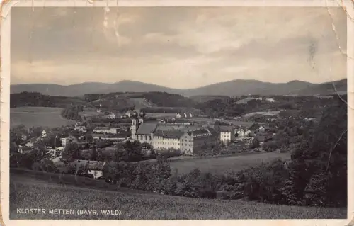 L322 Deutschland 1941 Feldpost WWII Kloster Metten Bayr Wald Vintage Postkarte