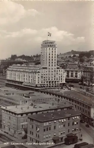 A955 Schweiz 1934 Lausanne Tour Metropole Bel Air RPPC Vintage Postkarte