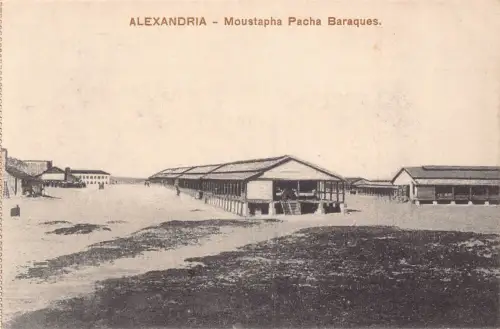 Ägypten Alexandria Moustapha Pacha Baraken Kaserne Vintage Postkarte