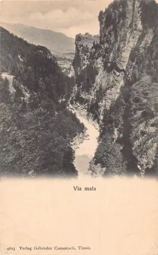 B008 Schweiz Via Mala Vintage Postkarte