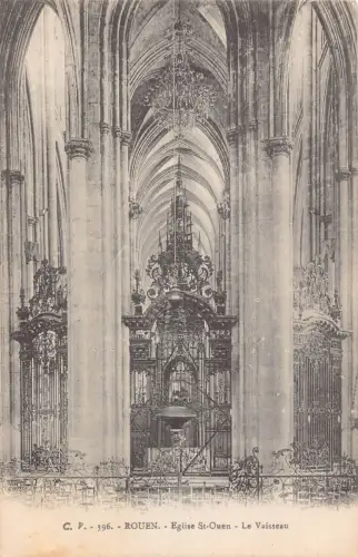 A656 Frankreich Rouen Eglise Saint Ouen Kirche Innenraum Vintage Postkarte
