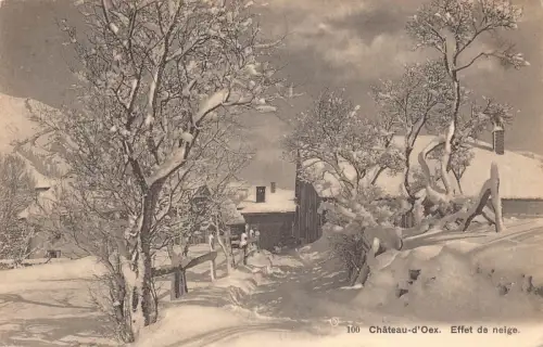 A681 Schweiz 1911 Chateau d'Oex Effet de neige Schneelandschaft Postkarte