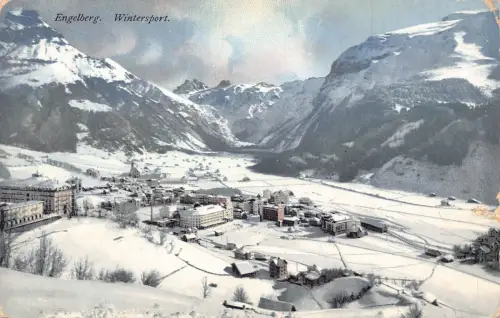 A695 Schweiz Engelberg Wintersport Schneelandschaft 1911 Postkarte