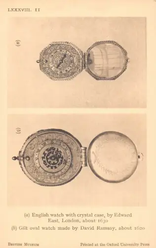 A705 British Museum English Watch Crystal Case Glit Watch Vintage Postkarte