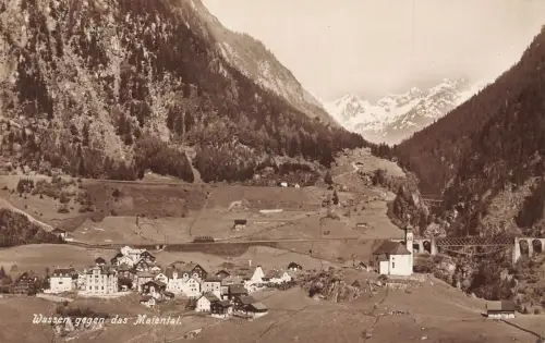 A760 Schweiz Wassen gegen das Maiental Vintage Postkarte