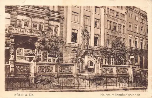 L023 Deutschland 1927 Köln Am Rhein Heinzelmaennchenbrunnen Vintage Postkarte