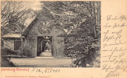 B490 Deutschland 1901 Hamburg Ohlsdorf Capelle Kapelle Vintage Postkarte