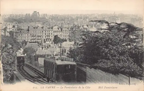 B491 Frankreich Le Havre Funiculaire de la Cote Hill Standseilbahn Vintage Postkarte