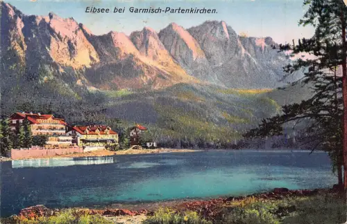Deutschland Eibsee bei Garmisch-Partenkirchener See Vintage Postkarte