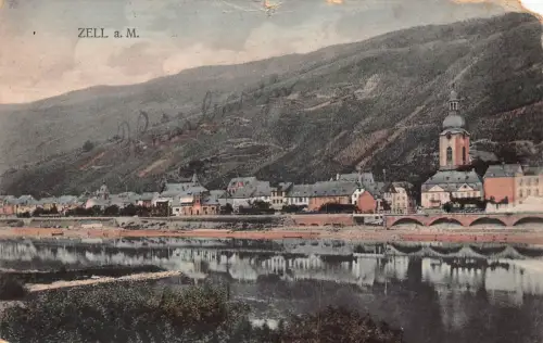 Deutschland 1924 Zell a M Gesamtansicht Vintage Postkarte